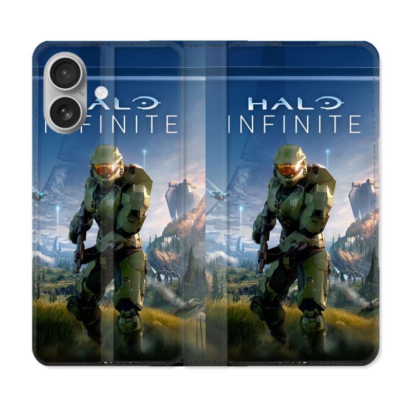 Housse Cuir Portefeuille Pour Iphone 16 Plus Halo