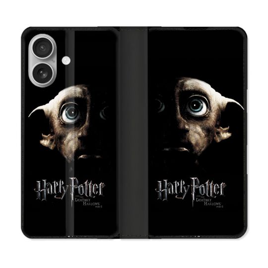 Housse Cuir Portefeuille Pour Iphone 16 Plus Harry Potter Hollows Dobby