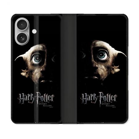 Housse Cuir Portefeuille Pour Iphone 16 Plus Harry Potter Hollows Dobby
