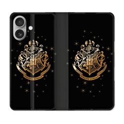 Housse Cuir Portefeuille Pour Iphone 16 Plus Harry Potter Poudlard