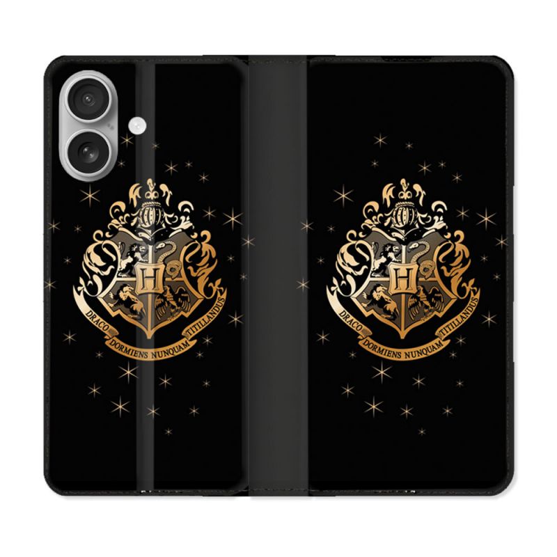 Housse Cuir Portefeuille Pour Iphone 16 Plus Harry Potter Poudlard