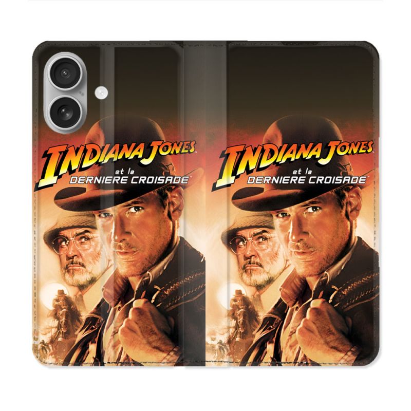 Housse Cuir Portefeuille Pour Iphone 16 Plus Indiana Jones Affiche