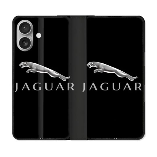 Housse Cuir Portefeuille Pour Iphone 16 Plus Jaguar