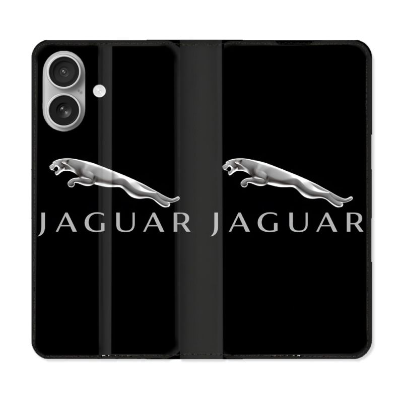 Housse Cuir Portefeuille Pour Iphone 16 Plus Jaguar