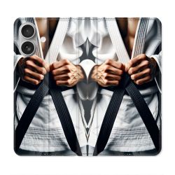 Housse Cuir Portefeuille Pour Iphone 16 Plus Kimono Ceinture