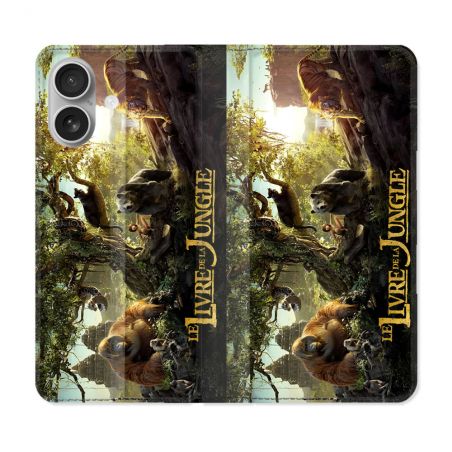 Housse Cuir Portefeuille Pour Iphone 16 Plus Le Livre De La Jungle Affiche