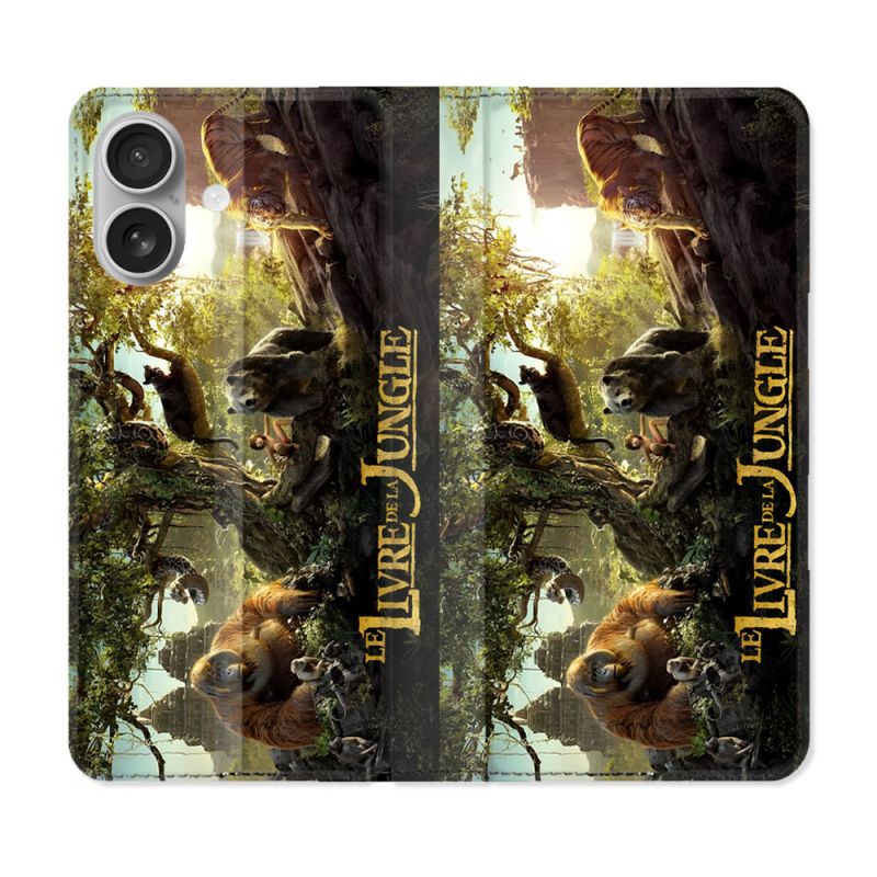 Housse Cuir Portefeuille Pour Iphone 16 Plus Le Livre De La Jungle Affiche