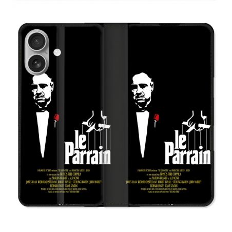 Housse Cuir Portefeuille Pour Iphone 16 Plus Le Parrain Affiche