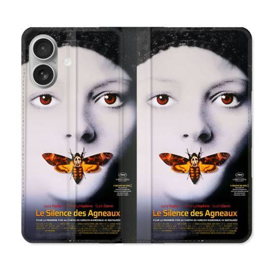 Housse Cuir Portefeuille Pour Iphone 16 Plus Le Silence Des Agneaux Affiche