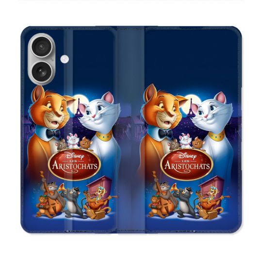 Housse Cuir Portefeuille Pour Iphone 16 Plus Les Aristochats