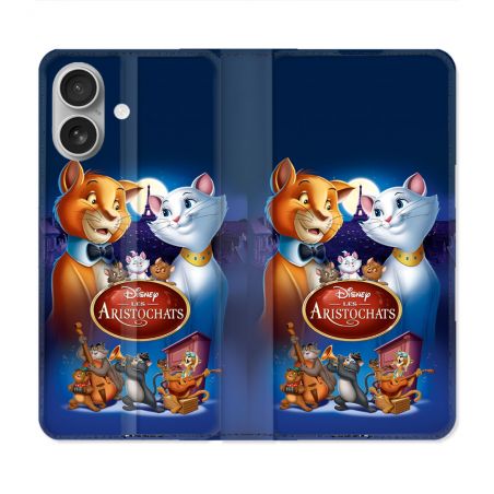 Housse Cuir Portefeuille Pour Iphone 16 Plus Les Aristochats