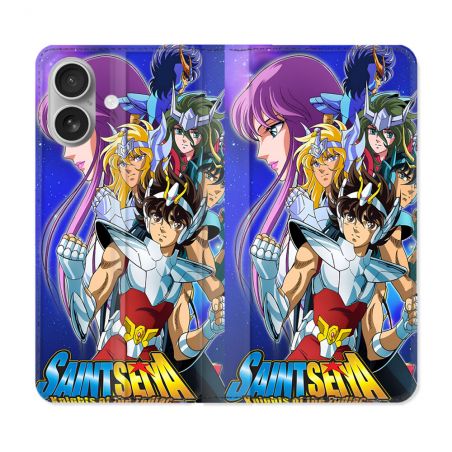 Housse Cuir Portefeuille Pour Iphone 16 Plus Les Chevaliers Du Zodiaque