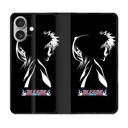 Housse Cuir Portefeuille Pour Iphone 16 Plus Manga Bleach Duo