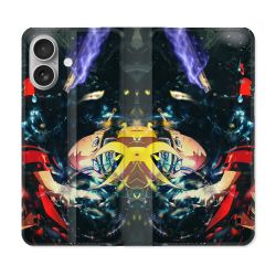 Housse Cuir Portefeuille Pour Iphone 16 Plus Manga Boruto Eclair