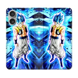 Housse Cuir Portefeuille Pour Iphone 16 Plus Manga Dragon Ball Gogeta Lumiere