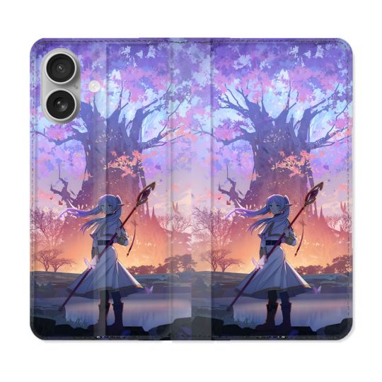 Housse Cuir Portefeuille Pour Iphone 16 Plus Manga Frieren