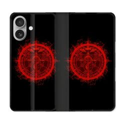 Housse Cuir Portefeuille Pour Iphone 16 Plus Manga Fullmetal Alchemist Logo