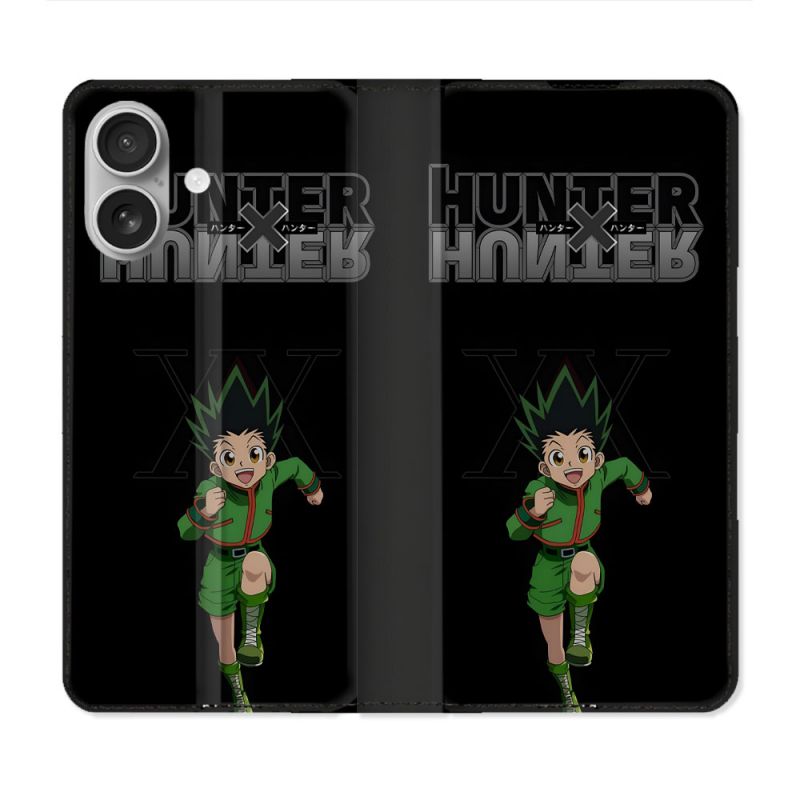 Housse Cuir Portefeuille Pour Iphone 16 Plus Manga Hunter X Hunter Gon
