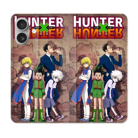 Housse Cuir Portefeuille Pour Iphone 16 Plus Manga Hunter X Hunter Vintage