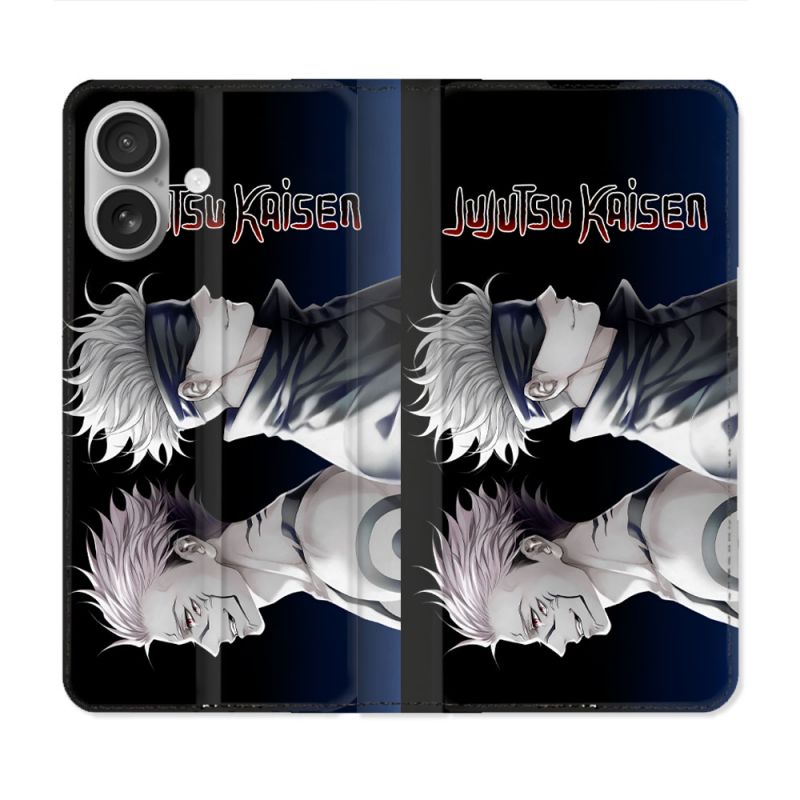 Housse Cuir Portefeuille Pour Iphone 16 Plus Manga Jujustu Kaisen