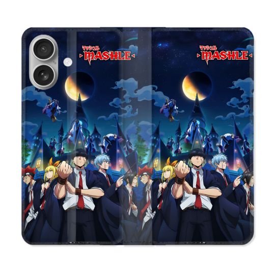Housse Cuir Portefeuille Pour Iphone 16 Plus Manga Mashle
