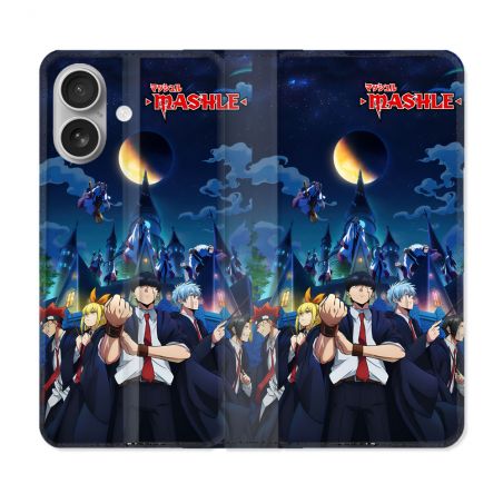 Housse Cuir Portefeuille Pour Iphone 16 Plus Manga Mashle