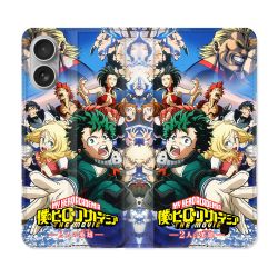 Housse Cuir Portefeuille Pour Iphone 16 Plus Manga My Hero Academia Affiche