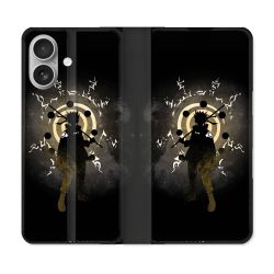 Housse Cuir Portefeuille Pour Iphone 16 Plus Manga Naruto Sage