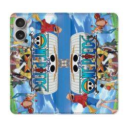 Housse Cuir Portefeuille Pour Iphone 16 Plus Manga One Piece Sunny