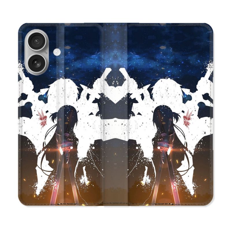 Housse Cuir Portefeuille Pour Iphone 16 Plus Manga SAO sword Art Online Asuna