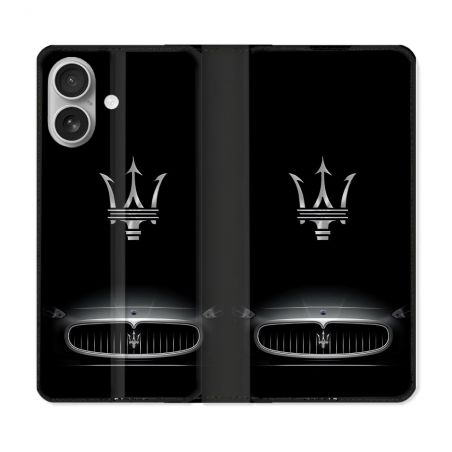 Housse Cuir Portefeuille Pour Iphone 16 Plus Maserati