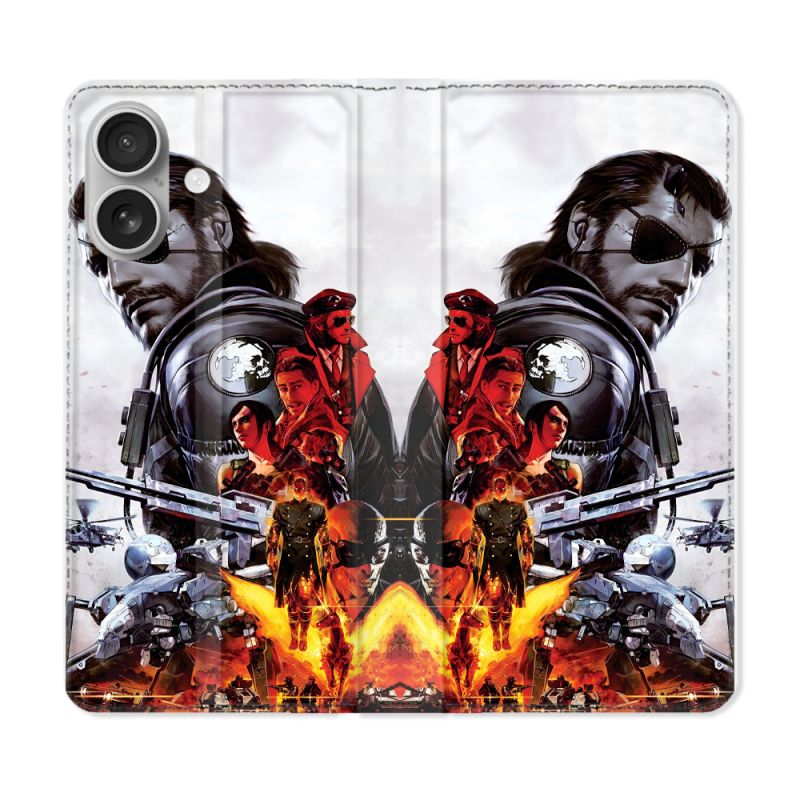 Housse Cuir Portefeuille Pour Iphone 16 Plus Metal Gear Solid