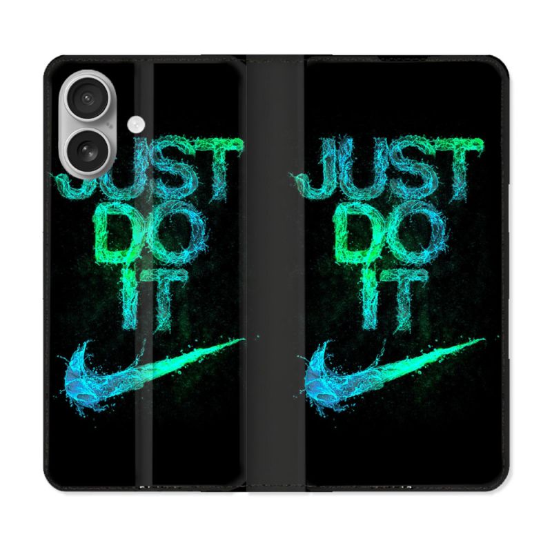 Housse Cuir Portefeuille Pour Iphone 16 Plus Nike Just Do It