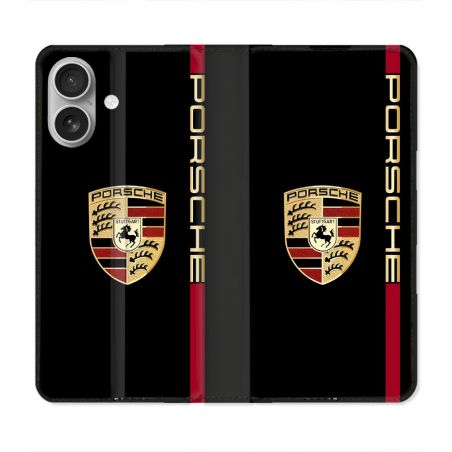 Housse Cuir Portefeuille Pour Iphone 16 Plus Porsche Line