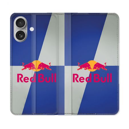 Housse Cuir Portefeuille Pour Iphone 16 Plus Red Bull Classique