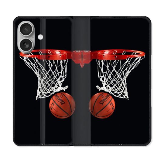 Housse Cuir Portefeuille Pour Iphone 16 Plus Sport Basket Panier