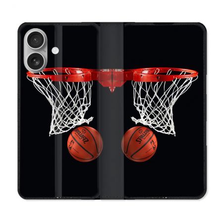 Housse Cuir Portefeuille Pour Iphone 16 Plus Sport Basket Panier