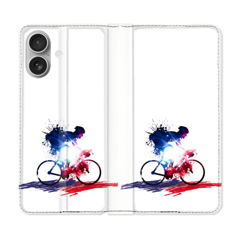 Housse Cuir Portefeuille Pour Iphone 16 Plus Sport Cyclisme France