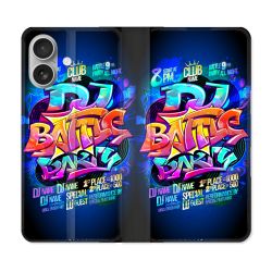 Housse Cuir Portefeuille Pour Iphone 16 Plus Street Art Rap