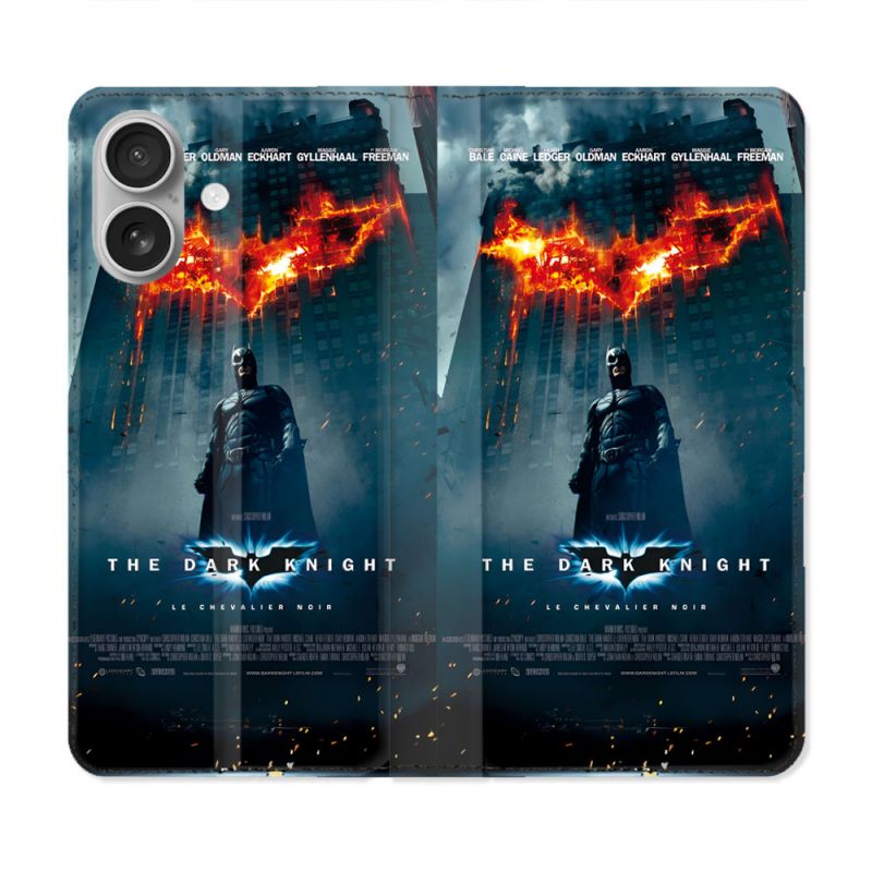 Housse Cuir Portefeuille Pour Iphone 16 Plus The Dark Night