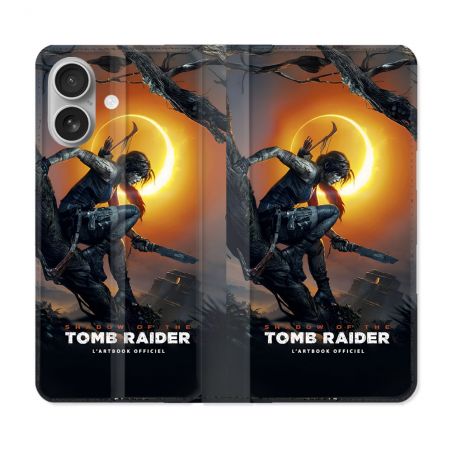 Housse Cuir Portefeuille Pour Iphone 16 Plus Tomb Raider