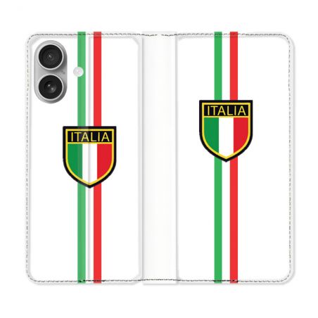 Housse Cuir Portefeuille Pour Iphone 16 Plus Voyage Italie 3 Blanc