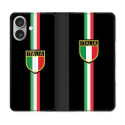 Housse Cuir Portefeuille Pour Iphone 16 Plus Voyage Italie 3 Noir