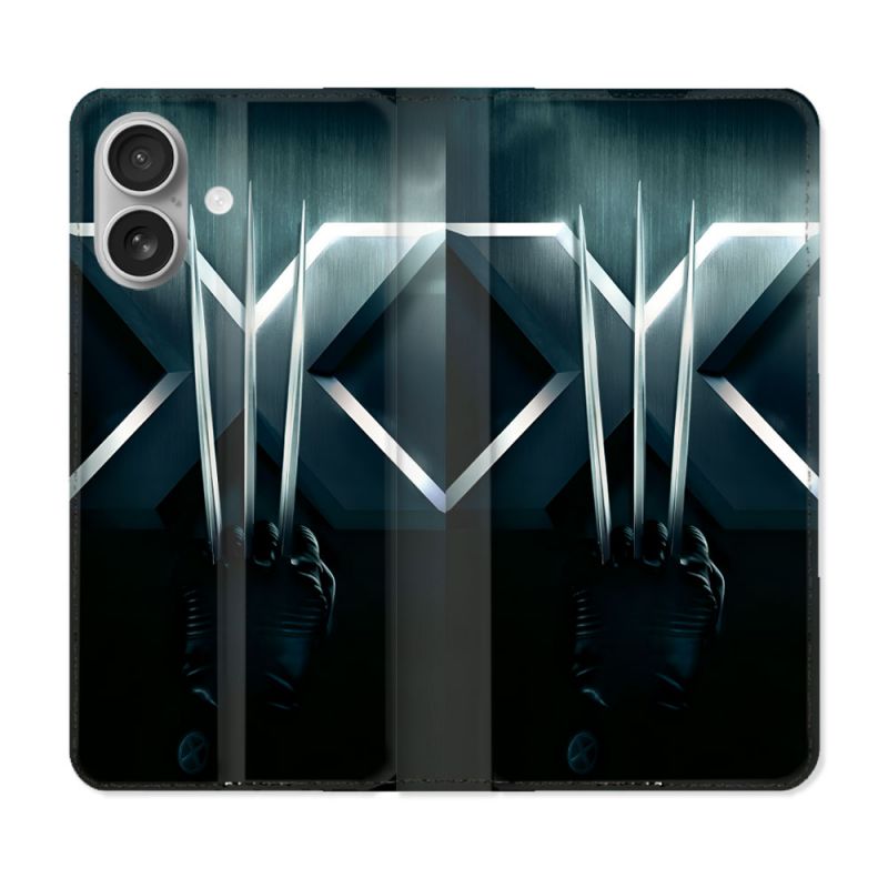 Housse Cuir Portefeuille Pour Iphone 16 Plus Xmen