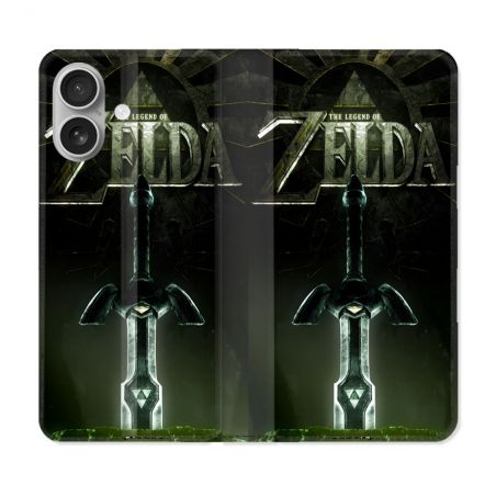 Housse Cuir Portefeuille Pour Iphone 16 Plus Zelda