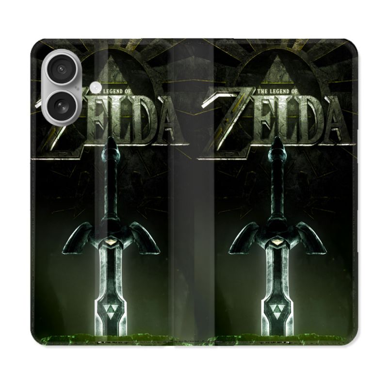 Housse Cuir Portefeuille Pour Iphone 16 Plus Zelda