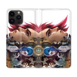 Housse Cuir Portefeuille Pour Iphone 16 Pro Arcane Jynx Sœur