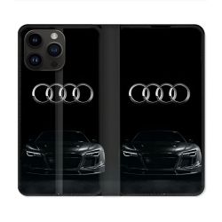 Housse Cuir Portefeuille Pour Iphone 16 Pro Audi