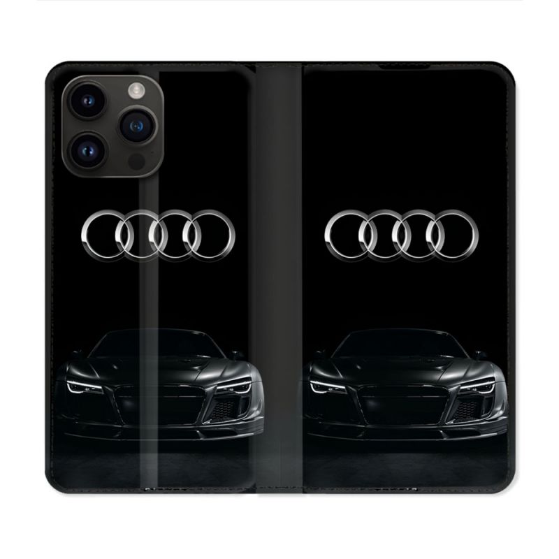 Housse Cuir Portefeuille Pour Iphone 16 Pro Audi