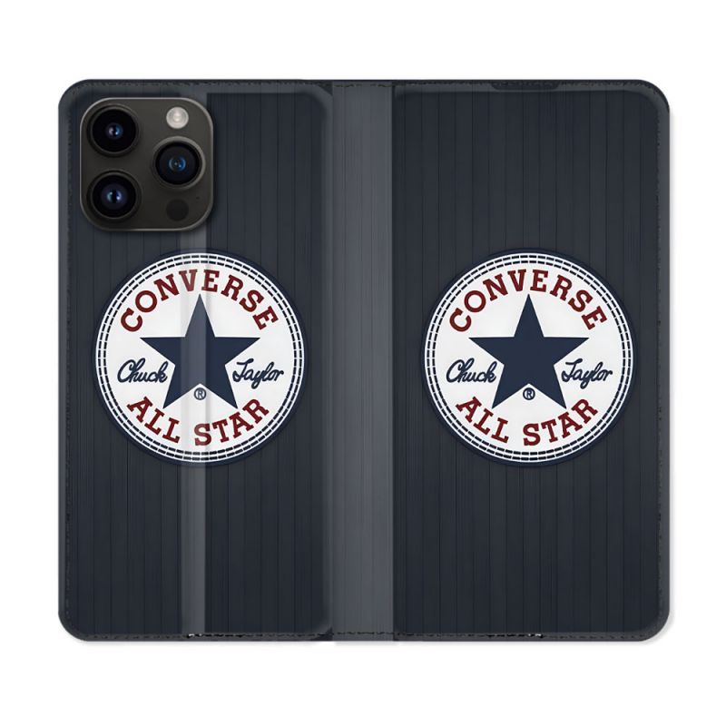 Housse Cuir Portefeuille Pour Iphone 16 Pro Converse